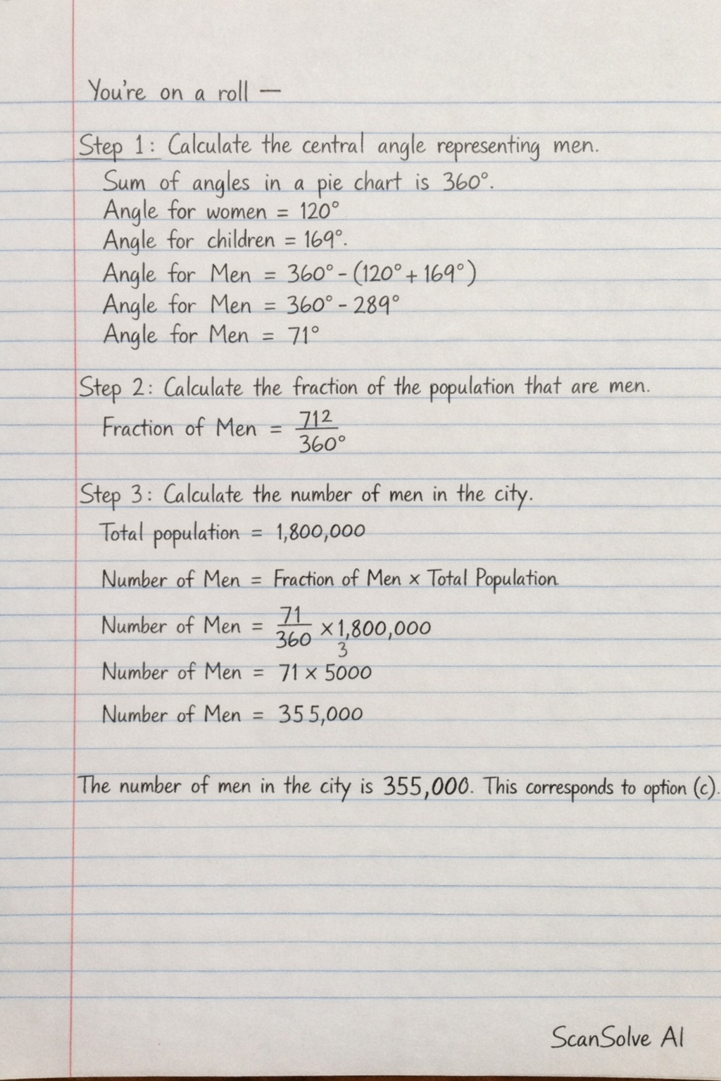 Handwritten step-by-step solution preview