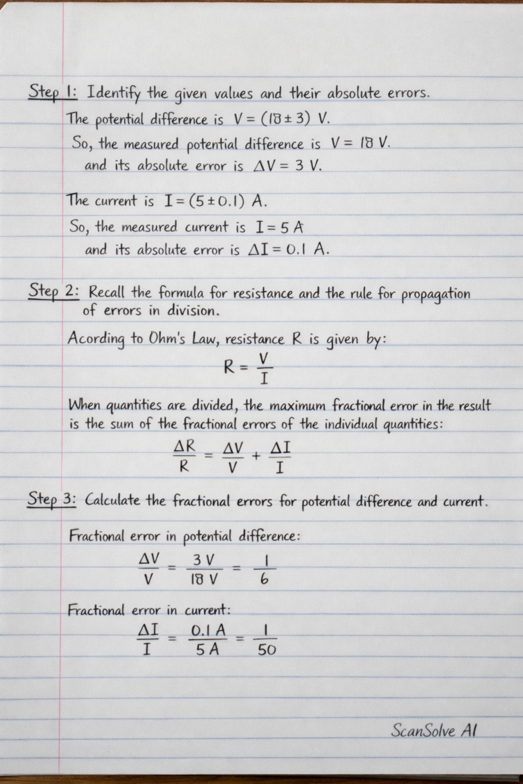 Handwritten step-by-step solution preview