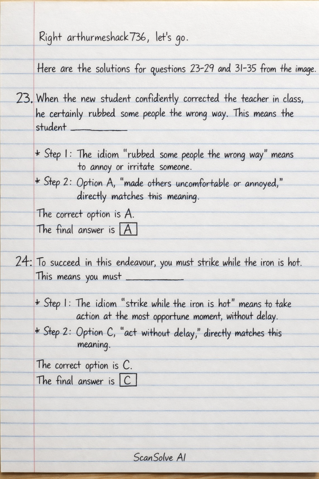 Handwritten step-by-step solution preview