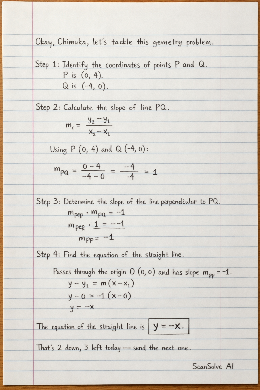 Handwritten step-by-step solution preview