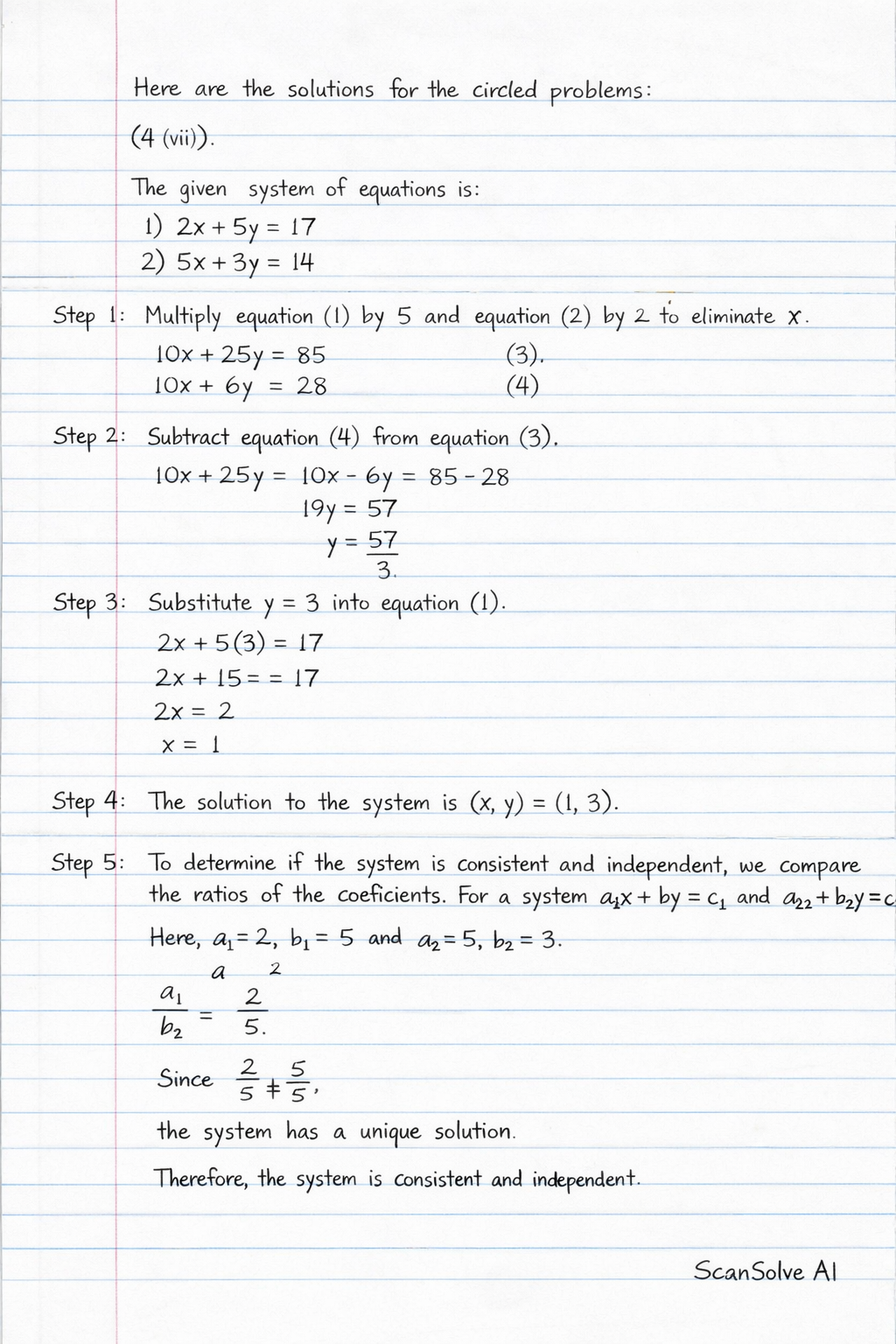 Handwritten step-by-step solution preview