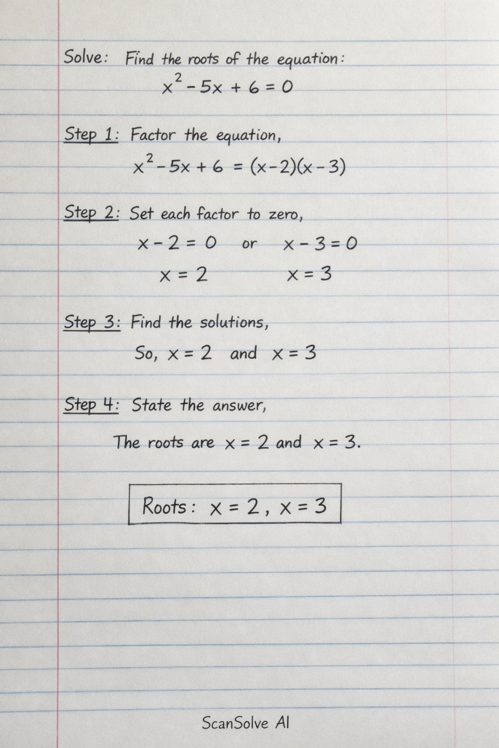 Handwritten step-by-step solution preview
