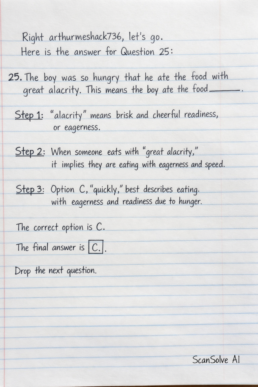 Handwritten step-by-step solution preview