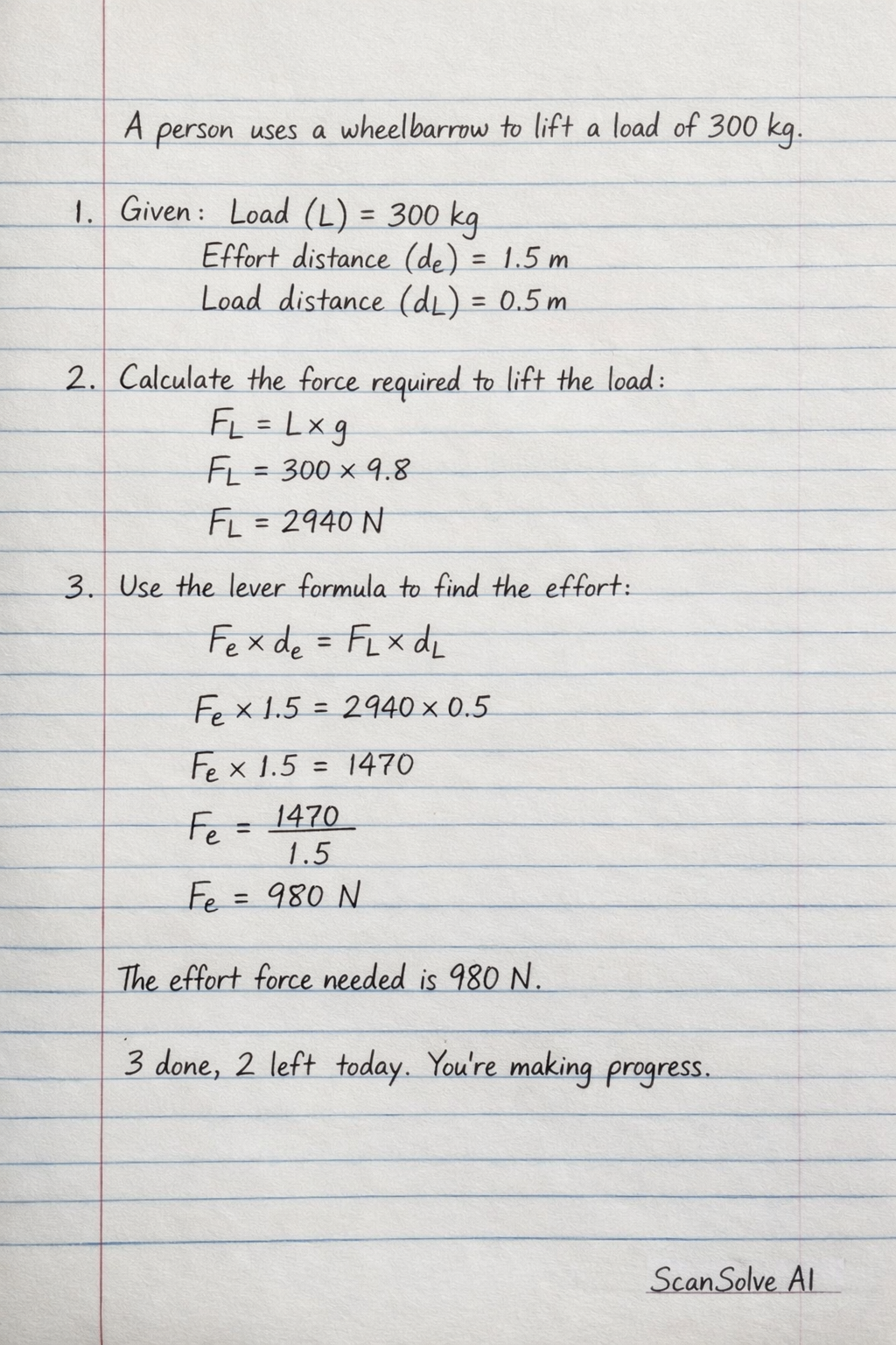 Handwritten step-by-step solution preview