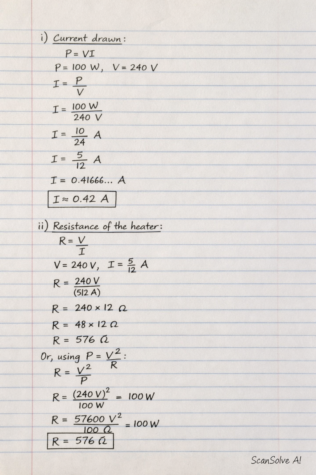 Handwritten step-by-step solution preview