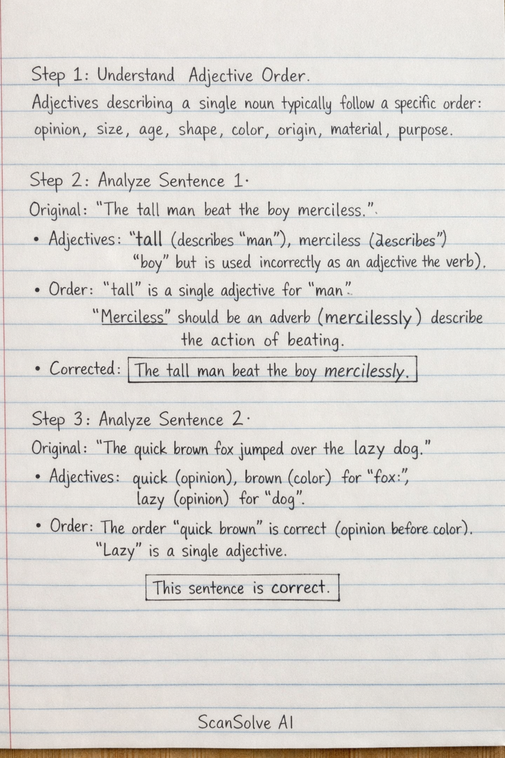 Handwritten step-by-step solution preview