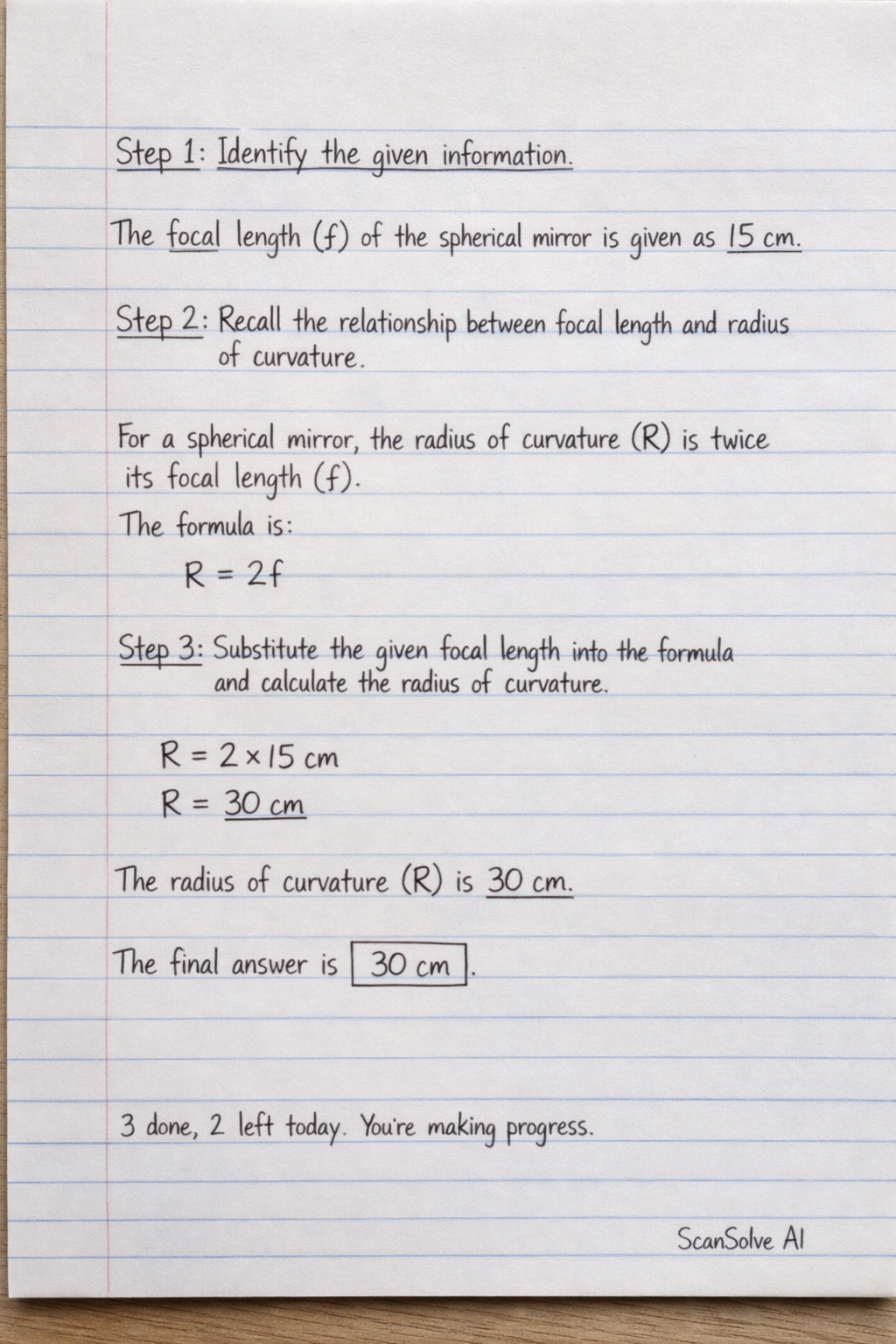 Handwritten step-by-step solution preview
