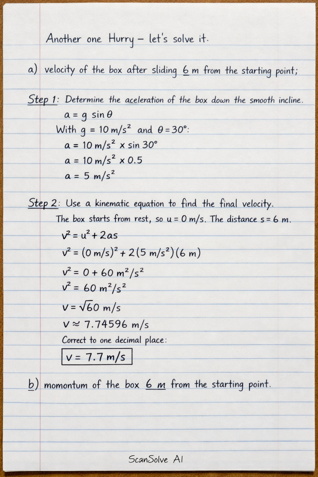 Handwritten step-by-step solution preview