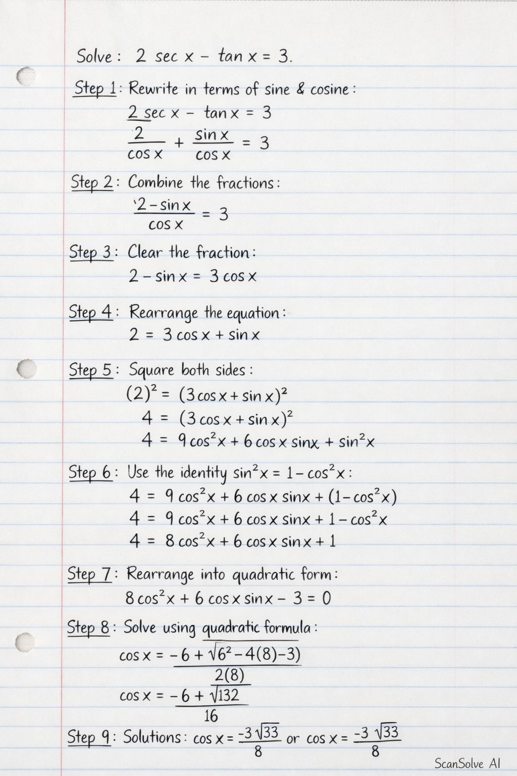 Handwritten step-by-step solution preview