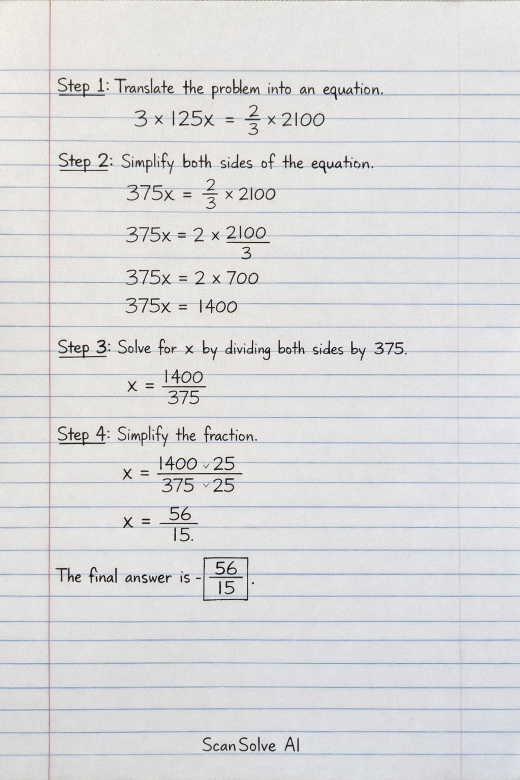 Handwritten step-by-step solution preview