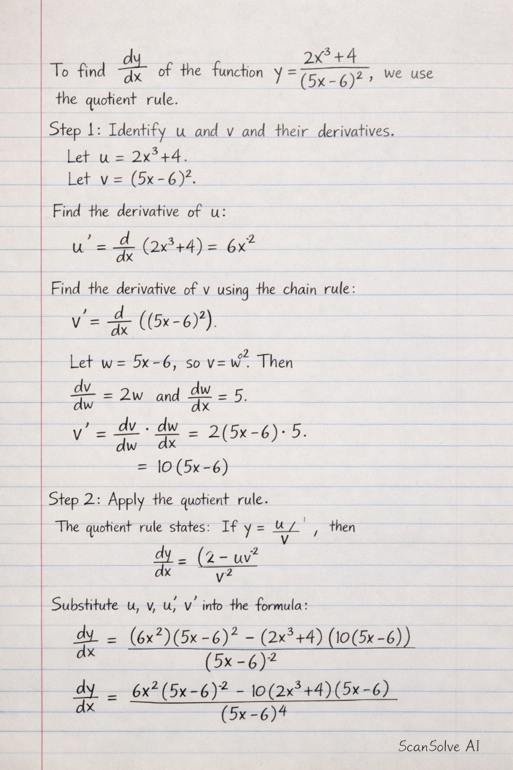 Handwritten step-by-step solution preview