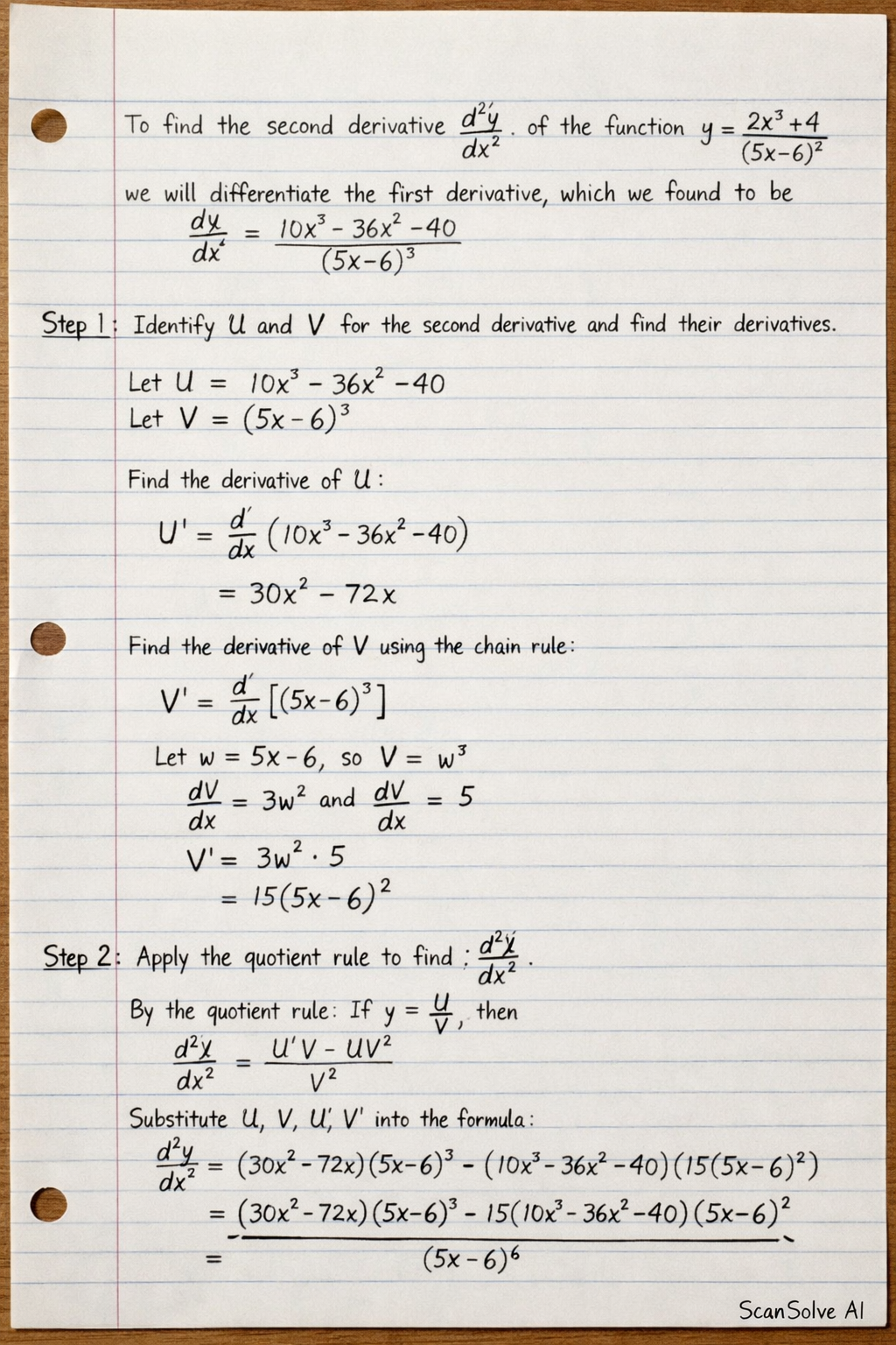 Handwritten step-by-step solution preview