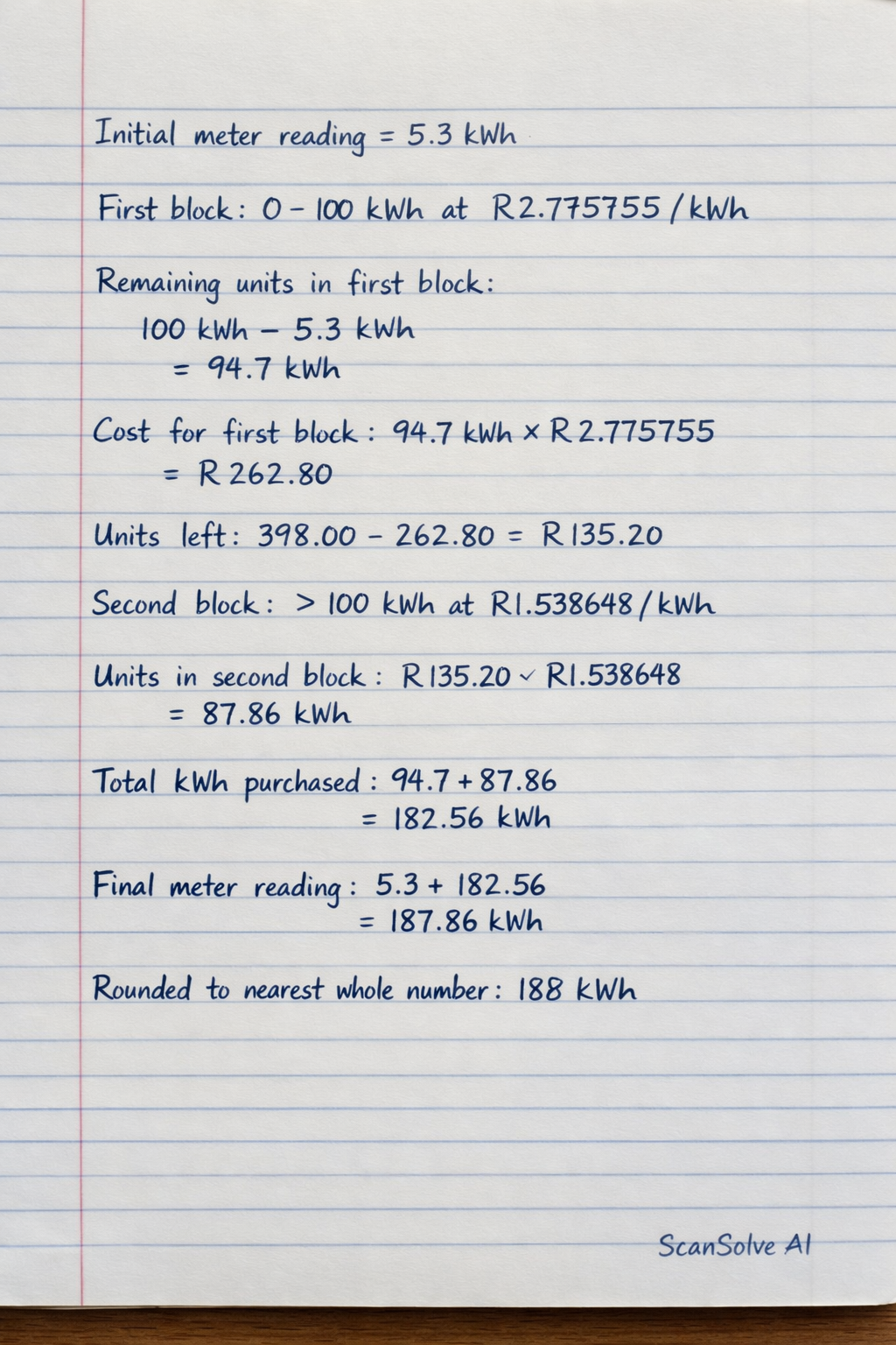 Handwritten step-by-step solution preview