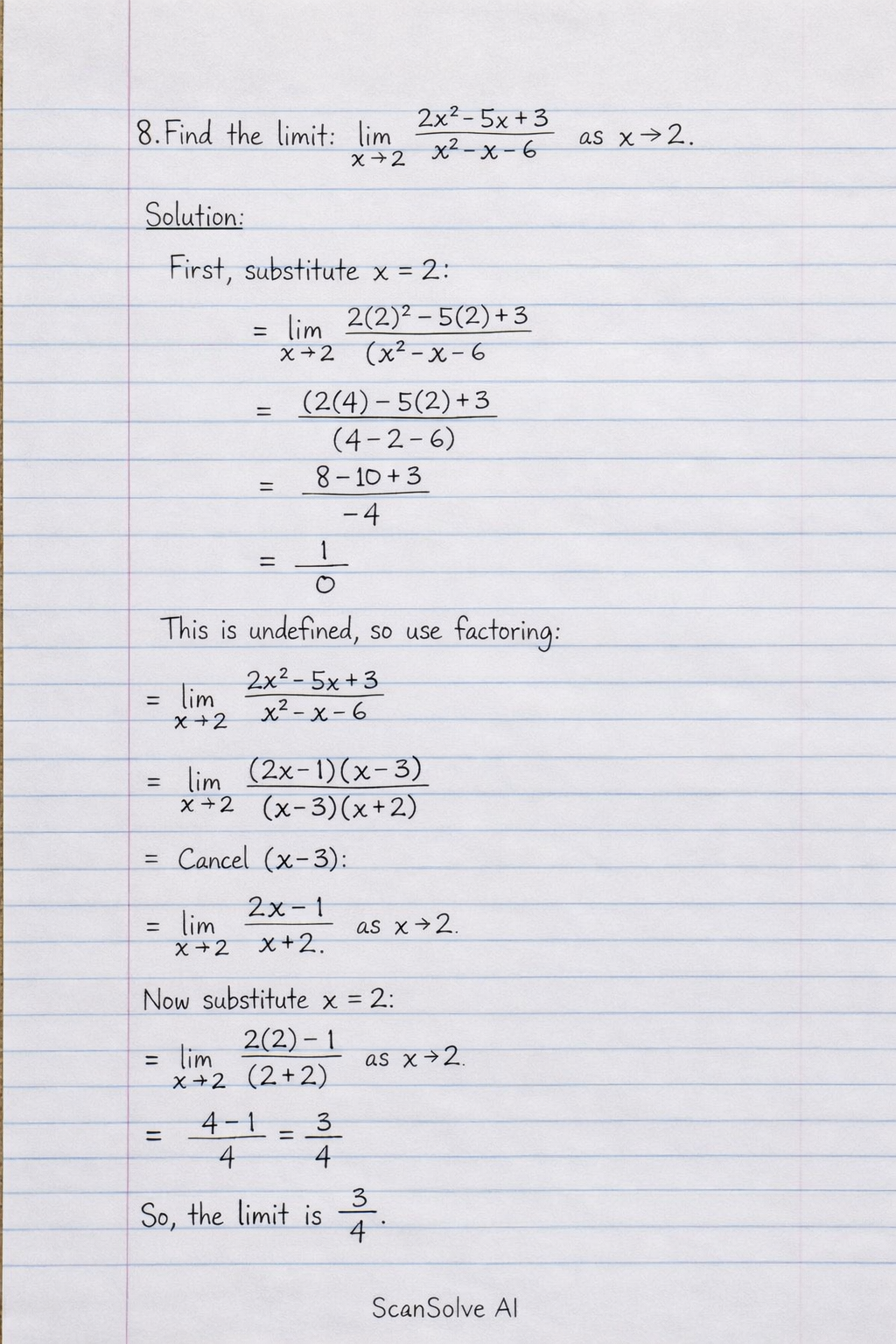 Handwritten step-by-step solution preview