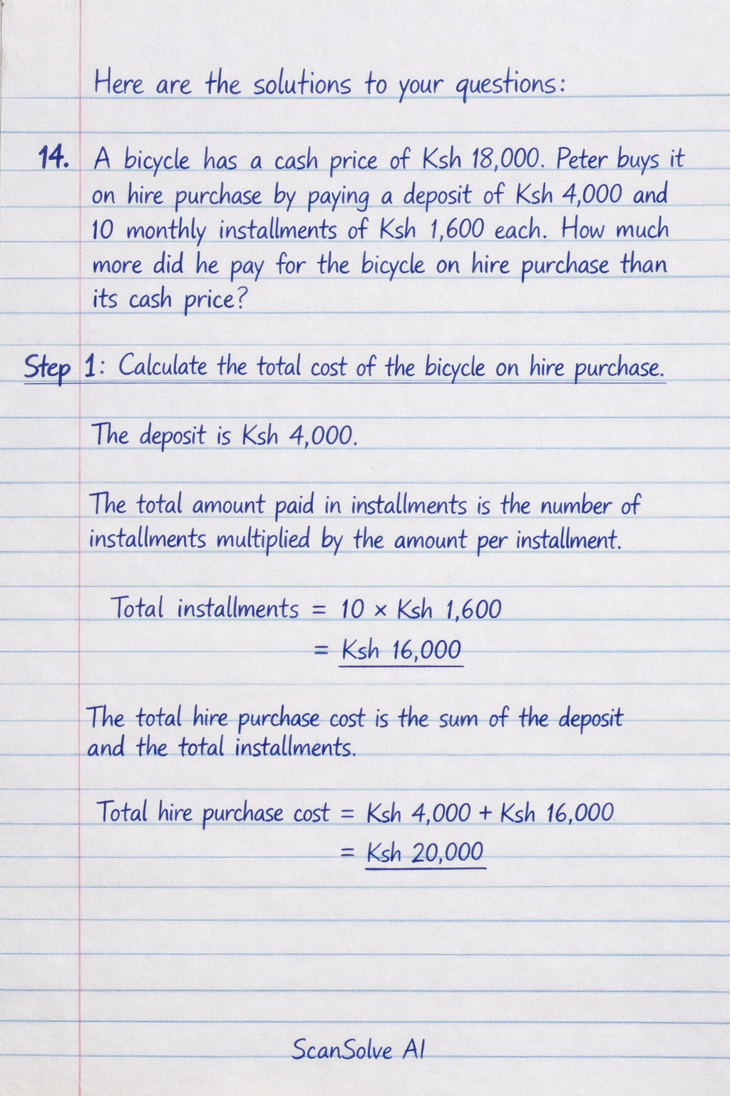 Handwritten step-by-step solution preview