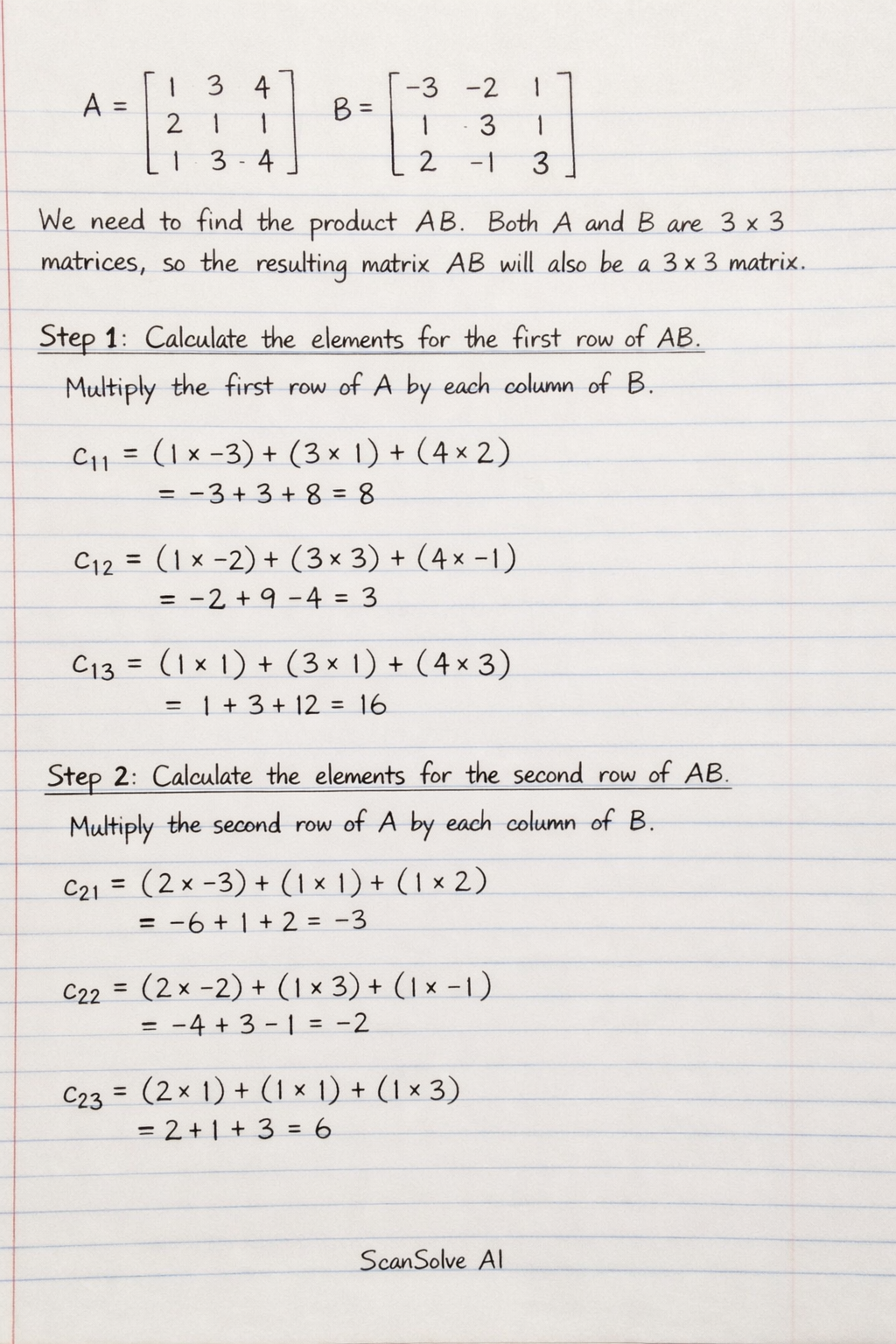 Handwritten step-by-step solution preview