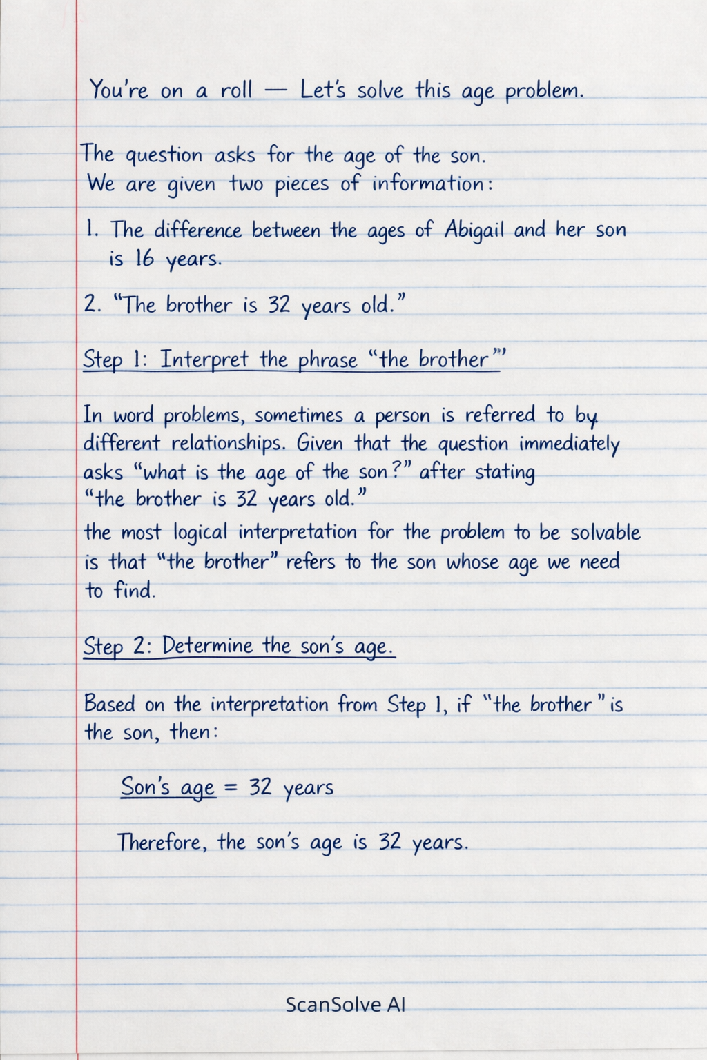 Handwritten step-by-step solution preview