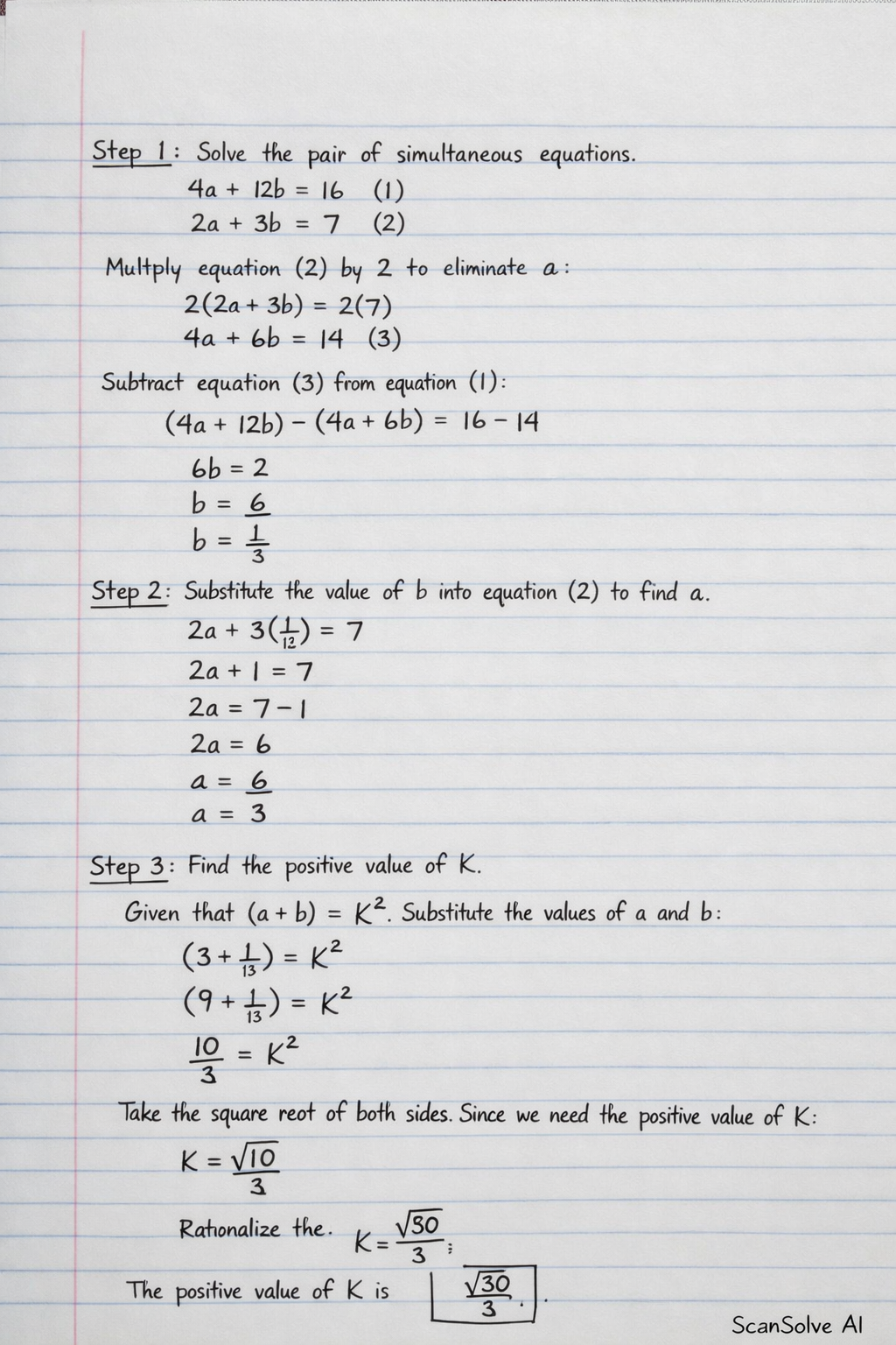 Handwritten step-by-step solution preview
