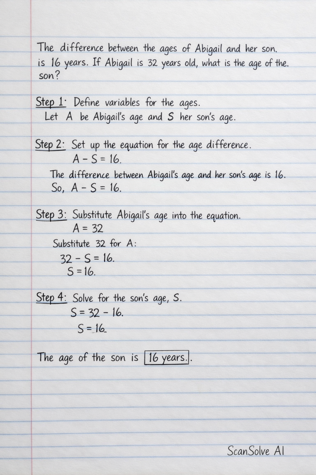 Handwritten step-by-step solution preview