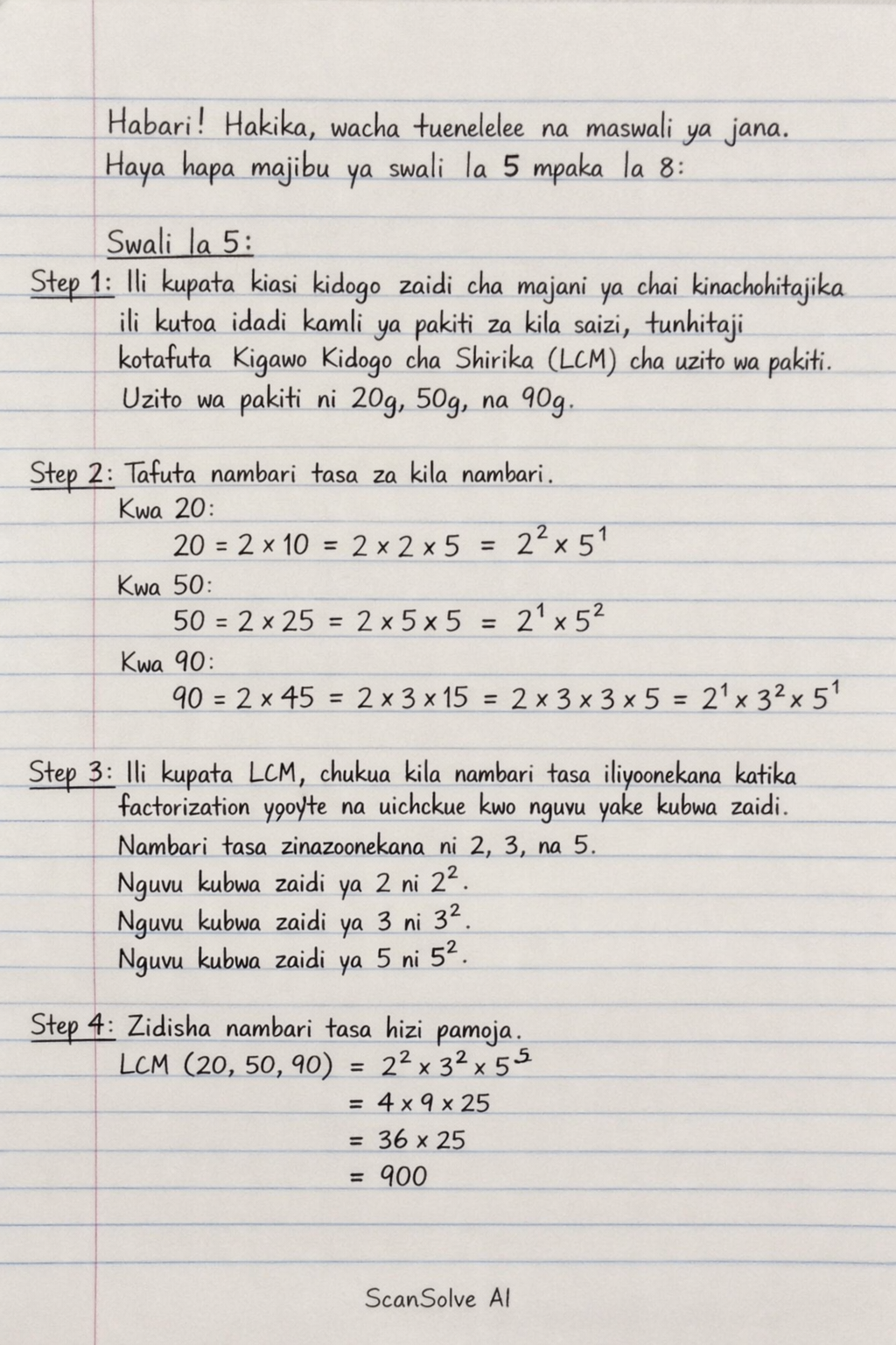 Handwritten step-by-step solution preview