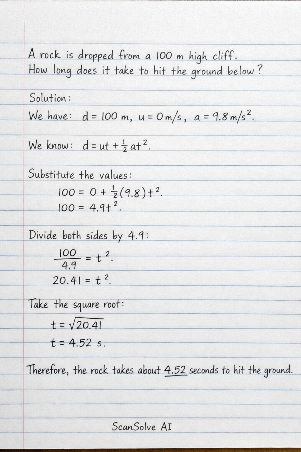 Handwritten step-by-step solution preview