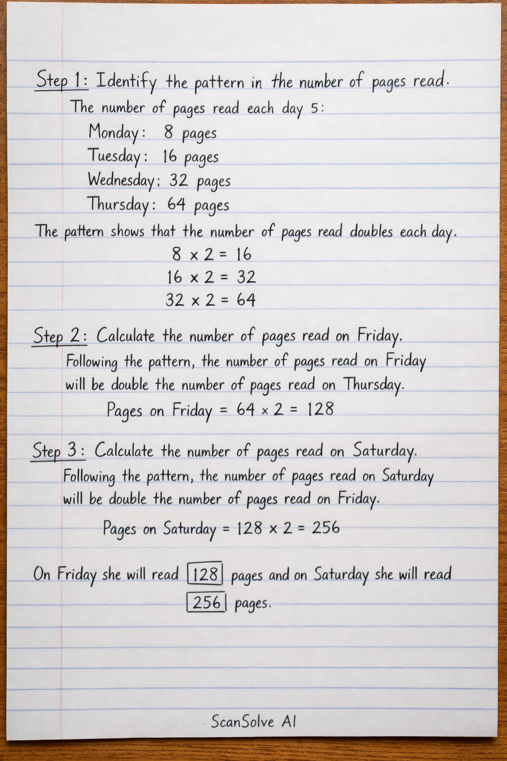 Handwritten step-by-step solution preview