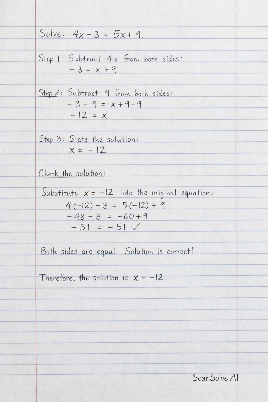 Handwritten step-by-step solution preview