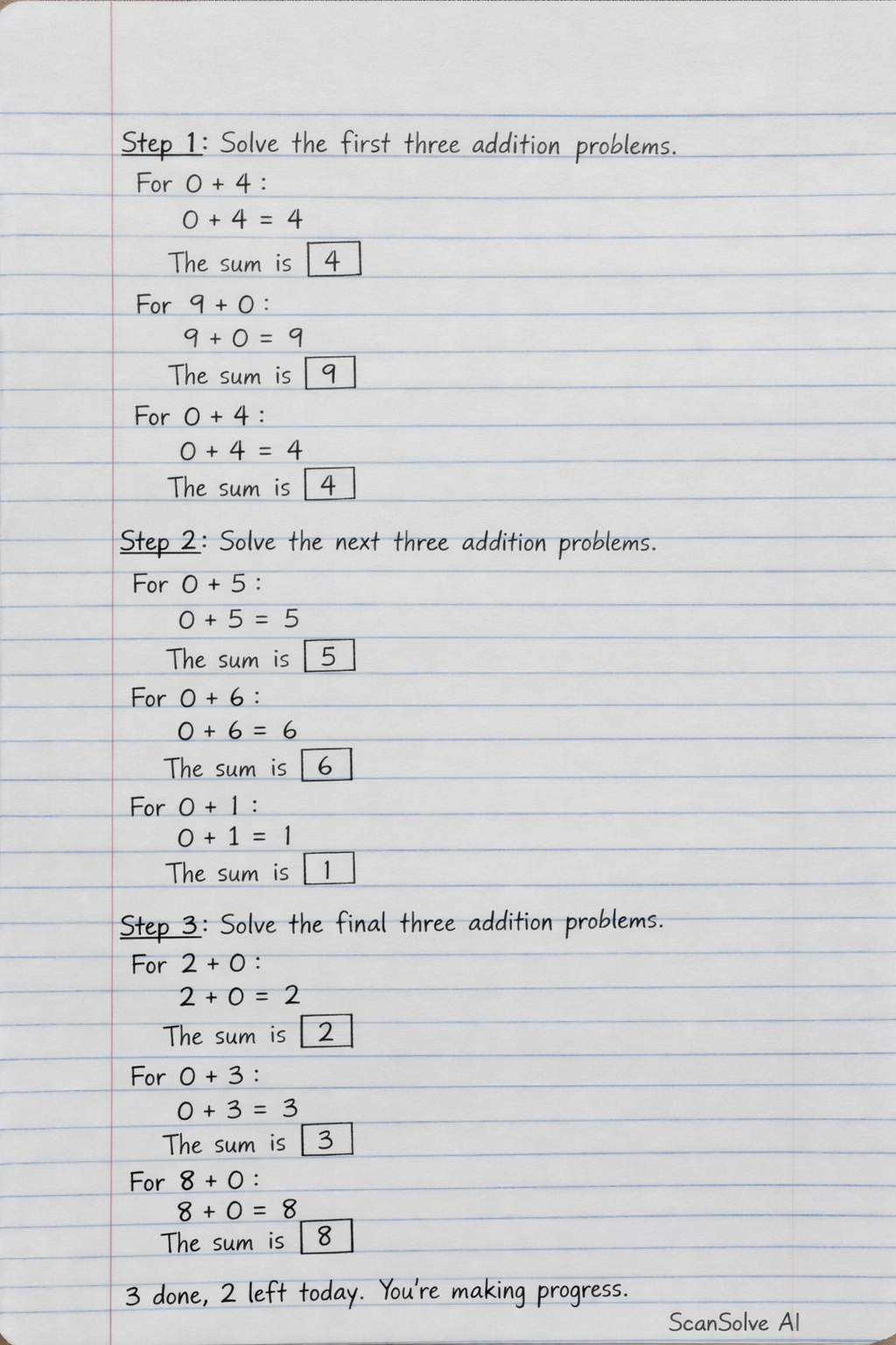 Handwritten step-by-step solution preview