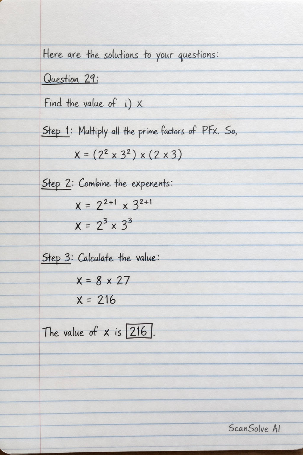Handwritten step-by-step solution preview