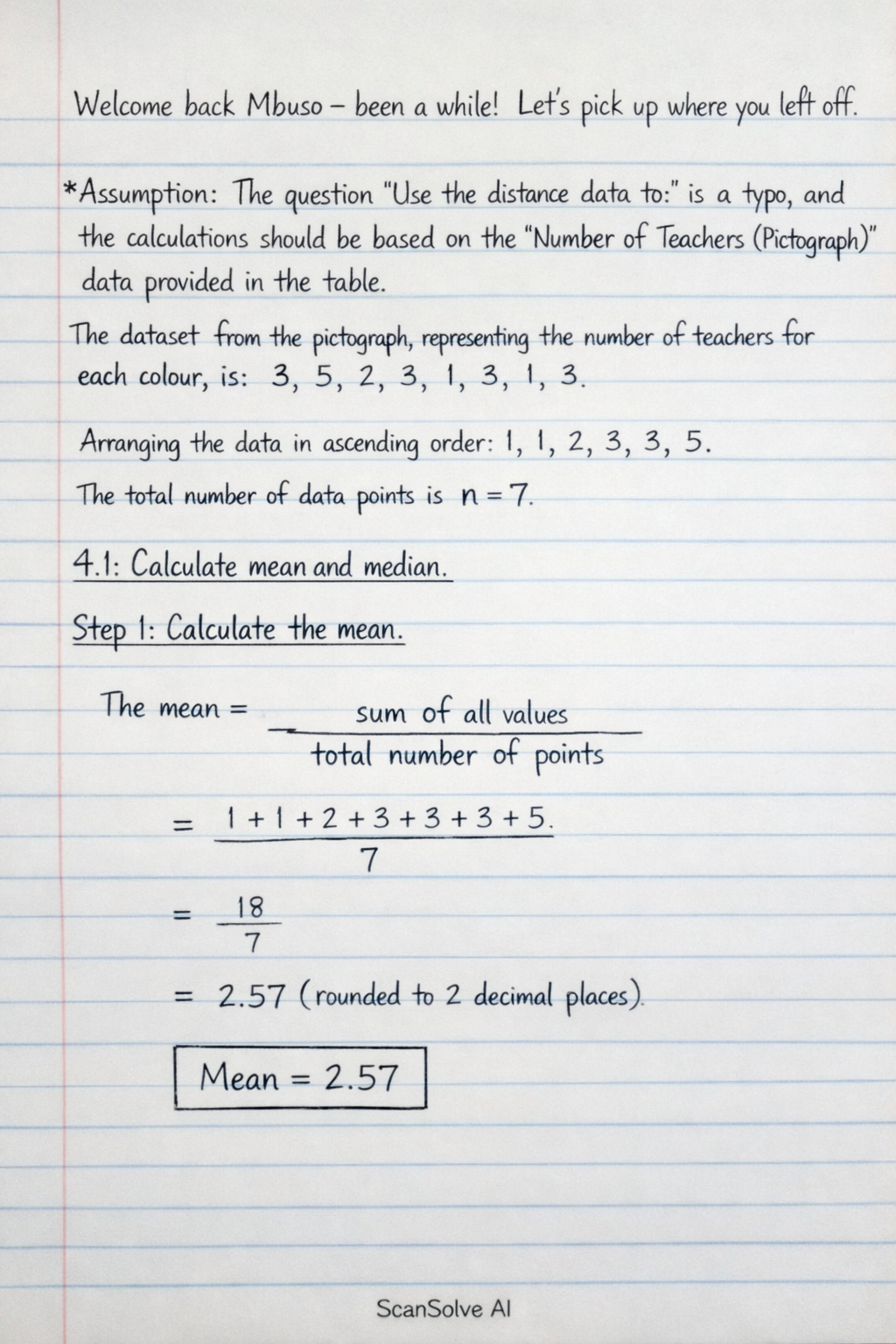 Handwritten step-by-step solution preview