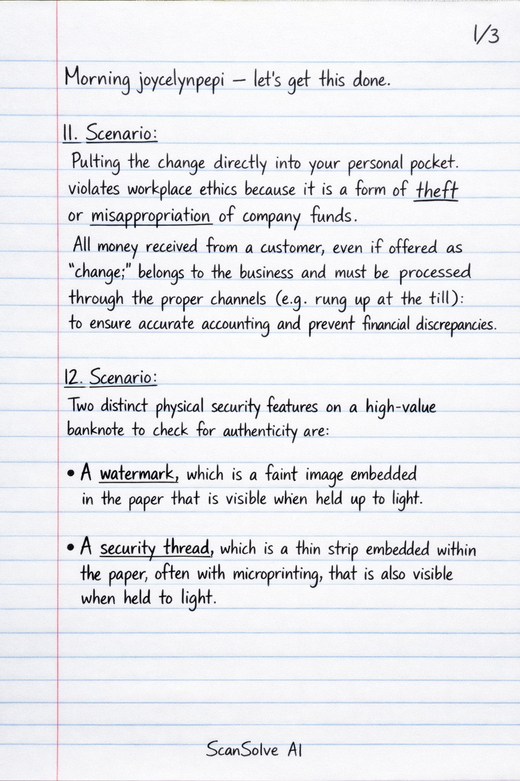 Handwritten step-by-step solution preview