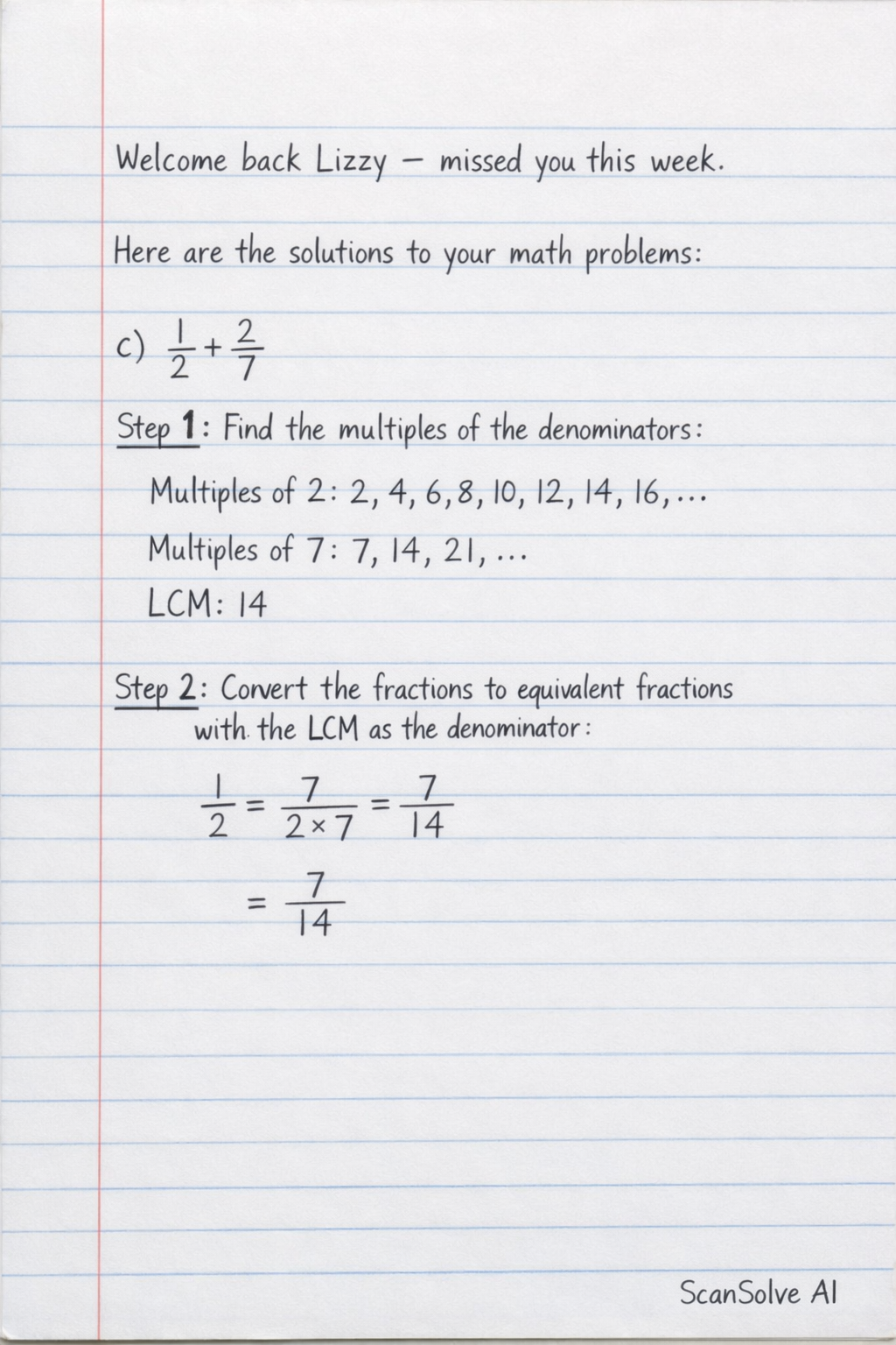 Handwritten step-by-step solution preview