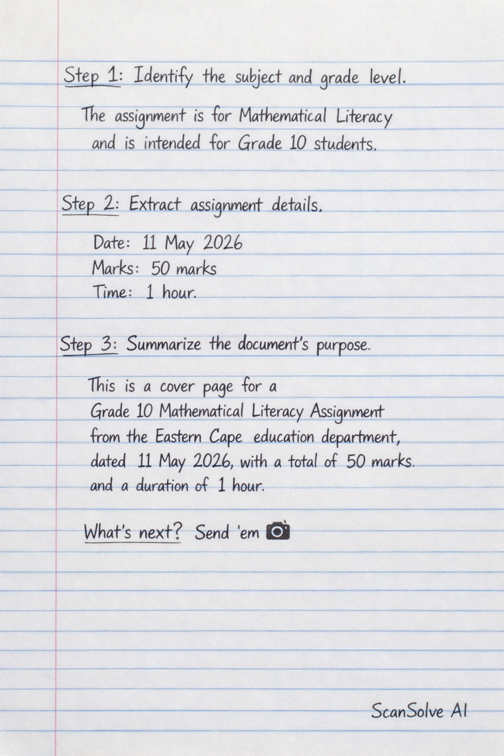 Handwritten step-by-step solution preview