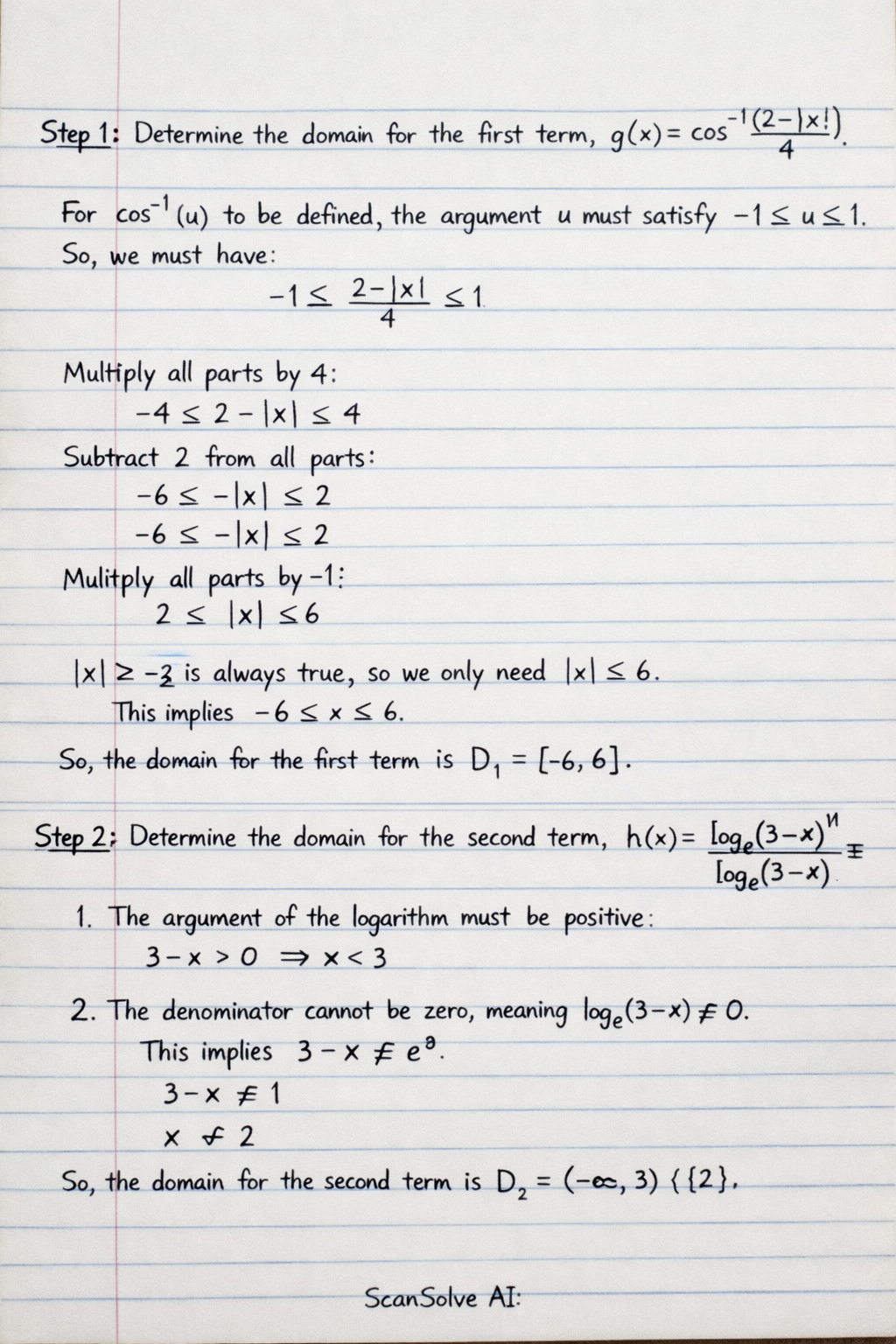 Handwritten step-by-step solution preview
