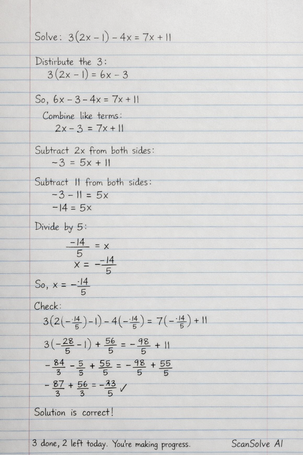 Handwritten step-by-step solution preview