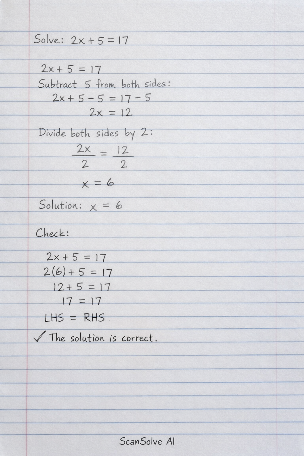 Handwritten step-by-step solution preview