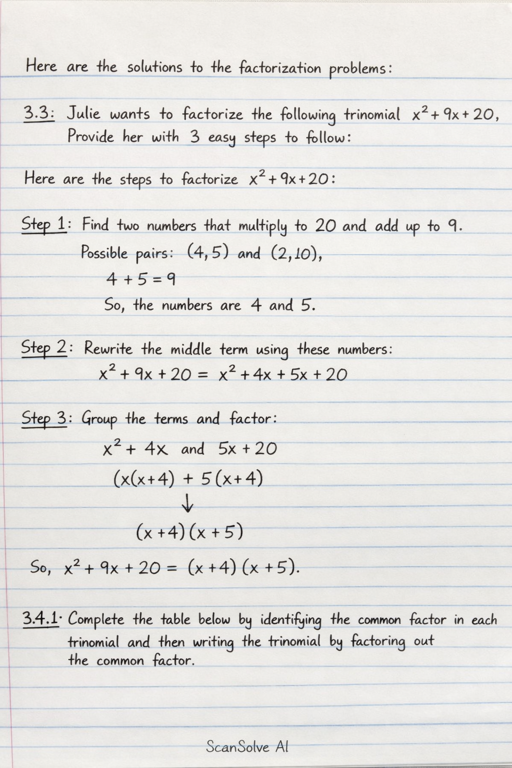 Handwritten step-by-step solution preview
