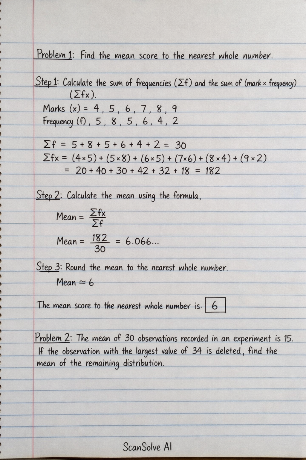 Handwritten step-by-step solution preview