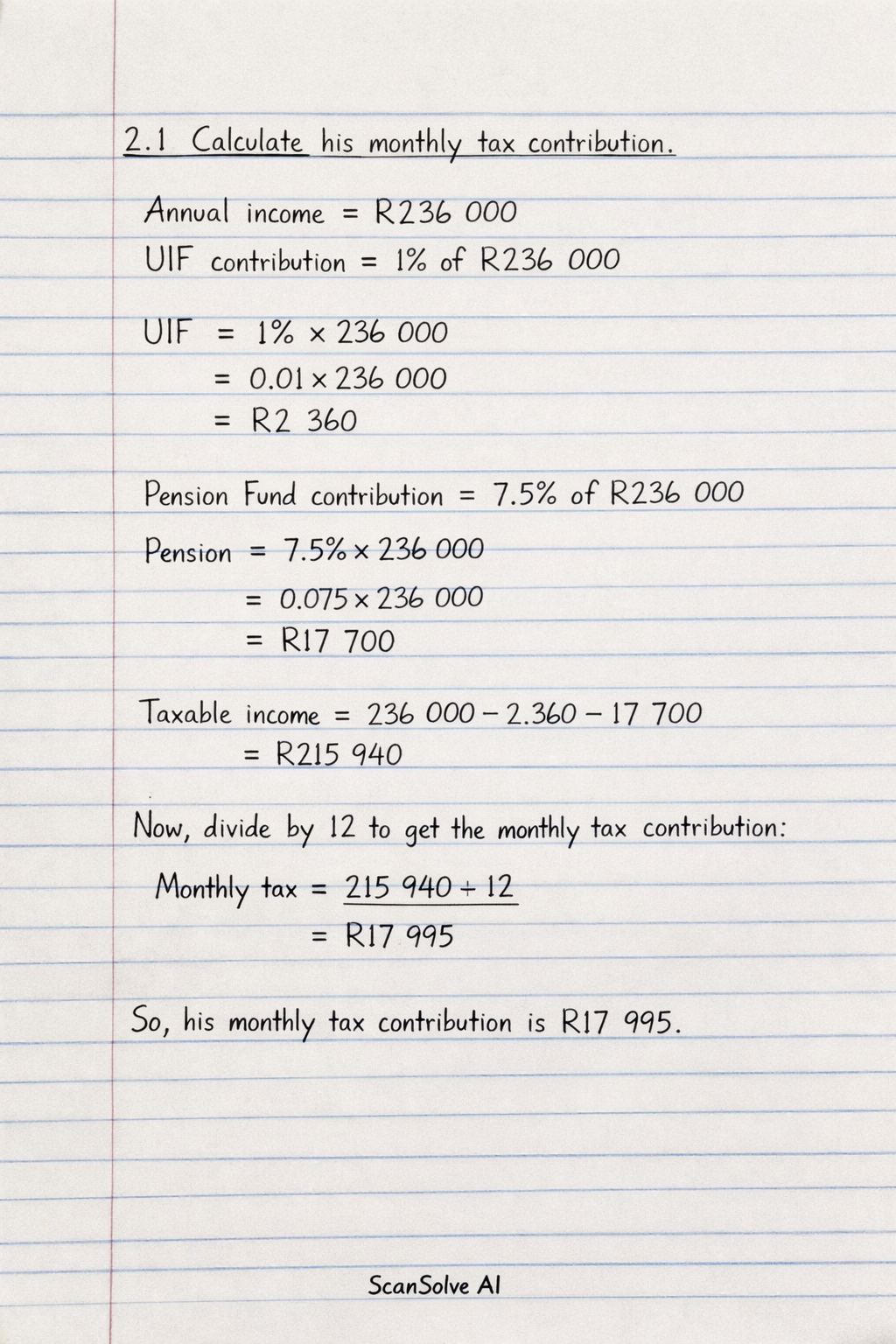 Handwritten step-by-step solution preview