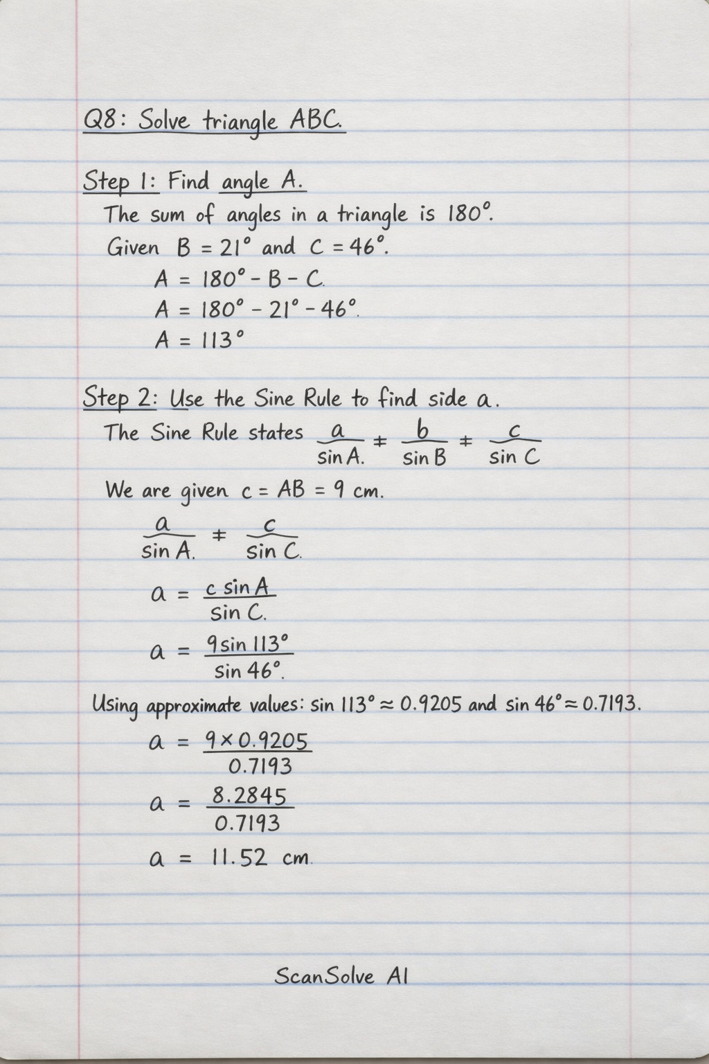 Handwritten step-by-step solution preview