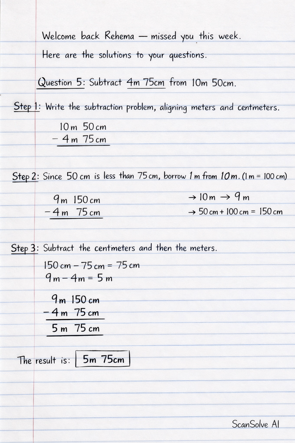 Handwritten step-by-step solution preview