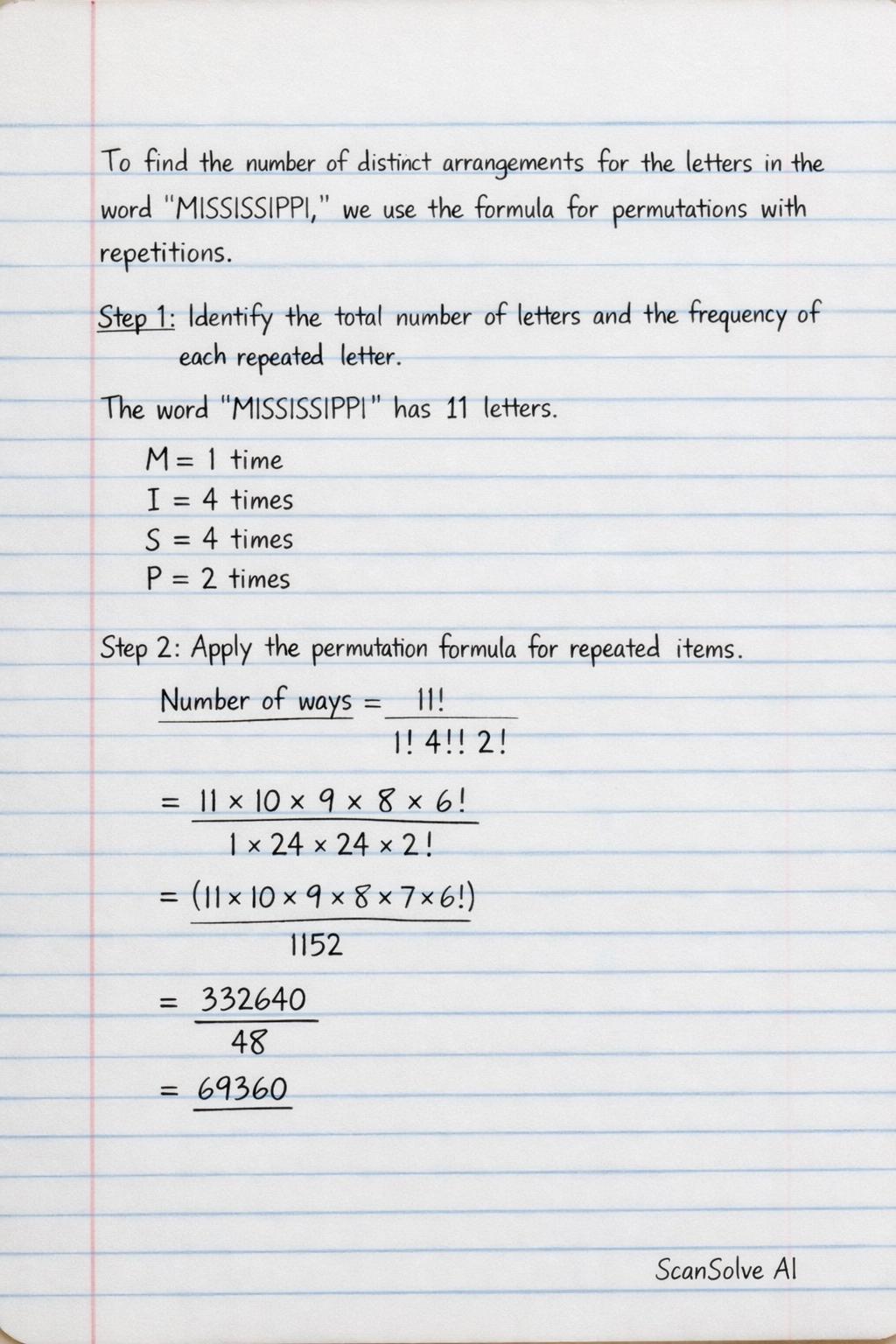 Handwritten step-by-step solution preview