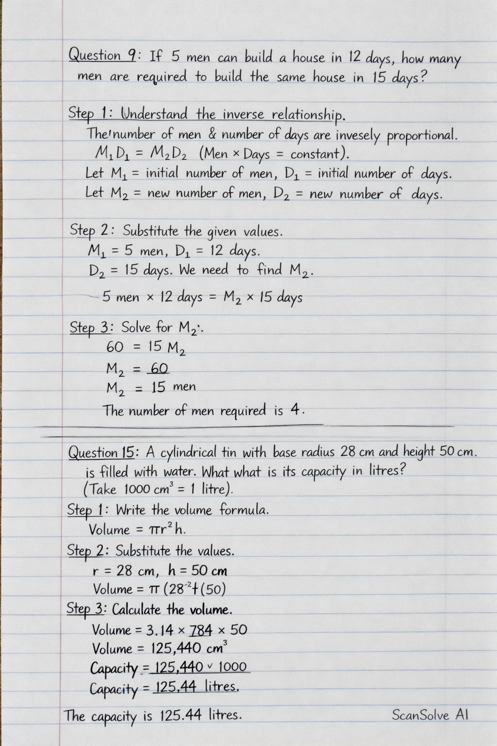Handwritten step-by-step solution preview