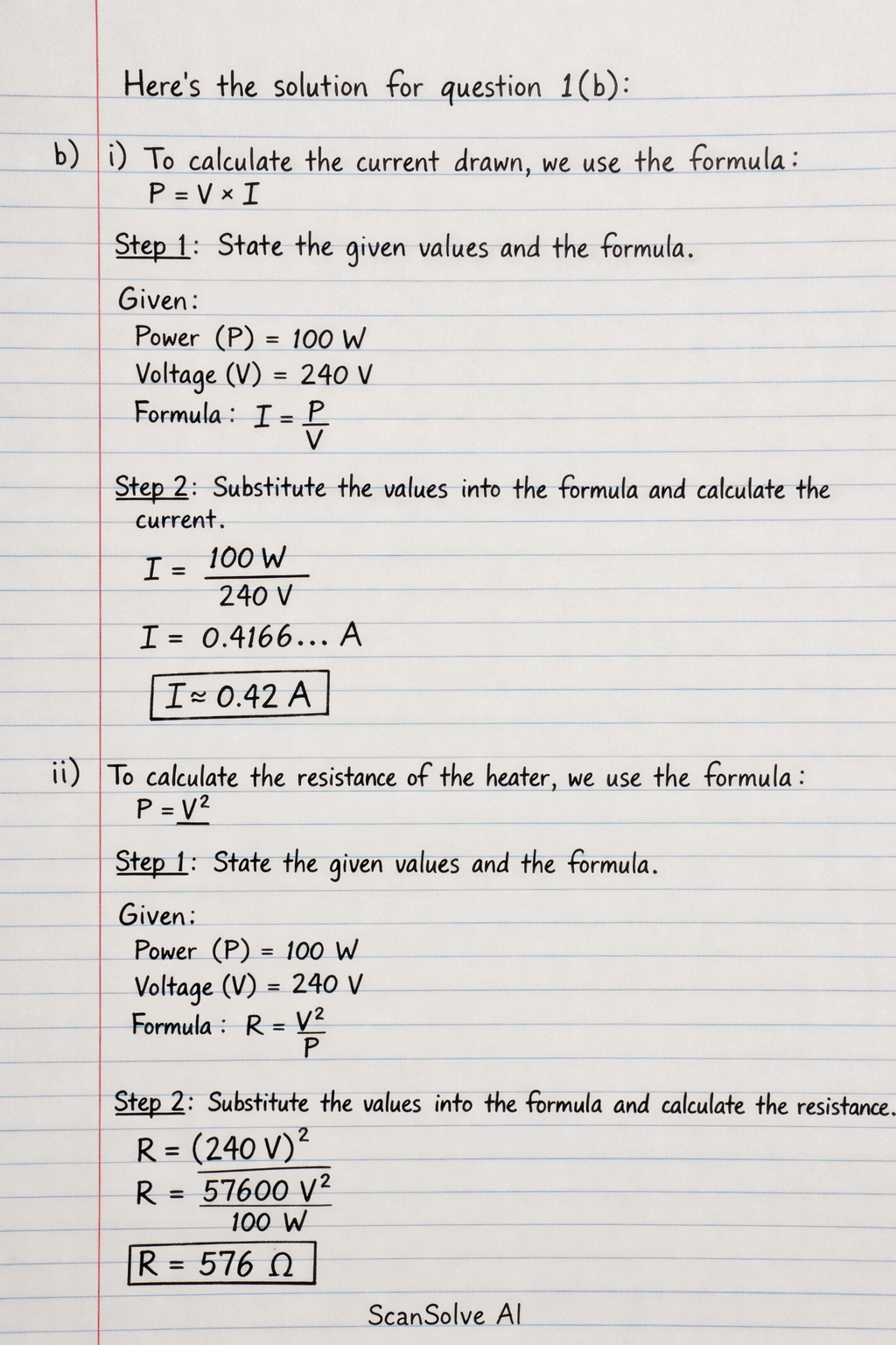 Handwritten step-by-step solution preview