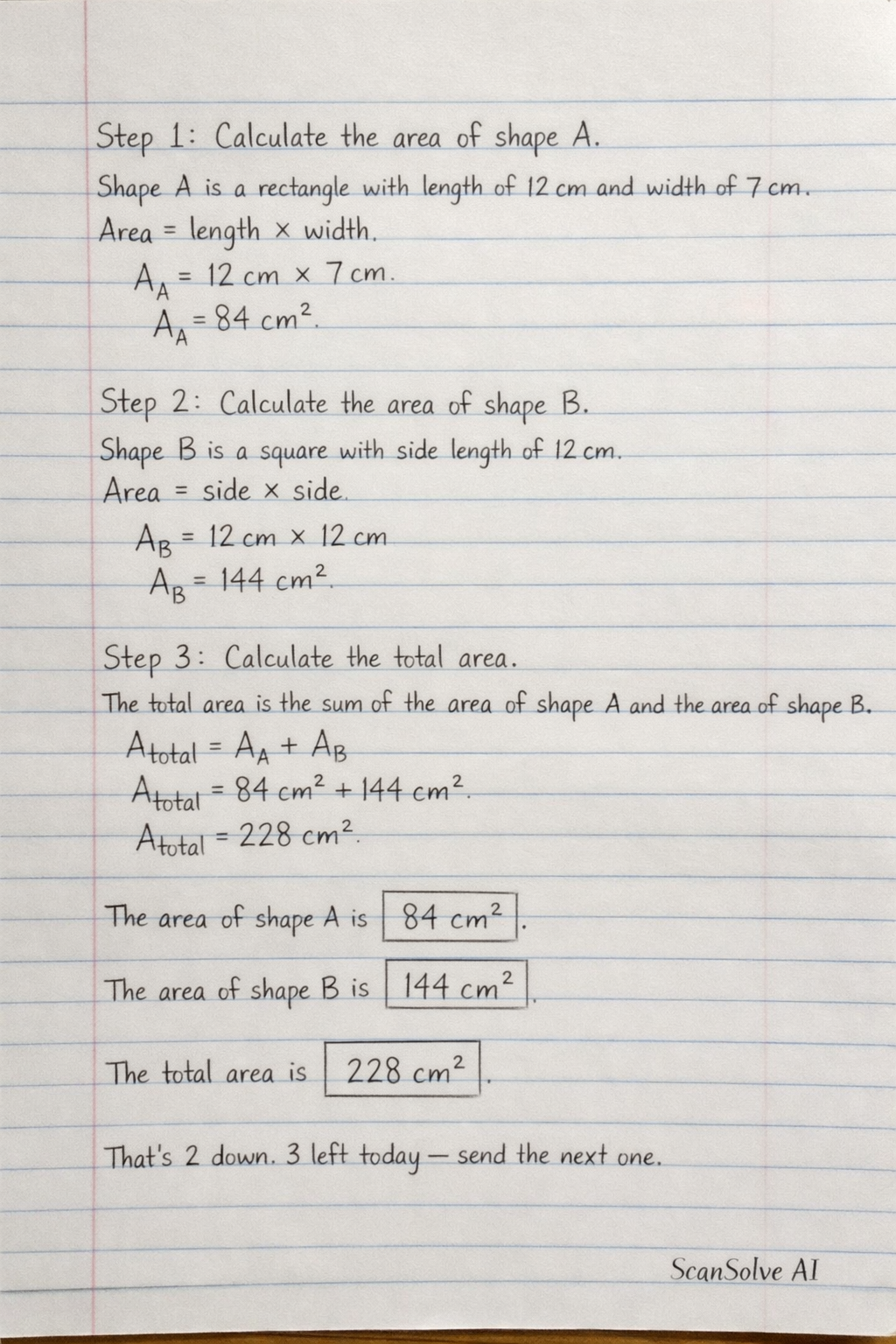 Handwritten step-by-step solution preview