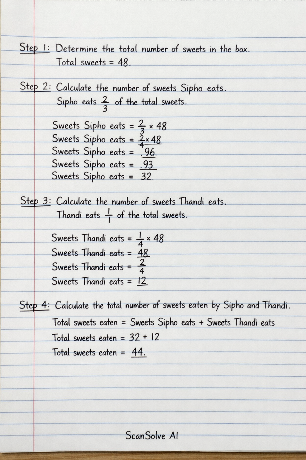 Handwritten step-by-step solution preview