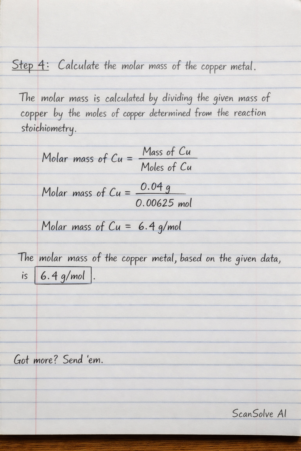 Handwritten step-by-step solution preview