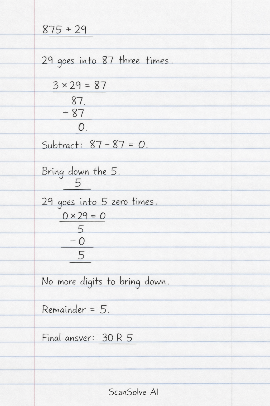 Handwritten step-by-step solution preview