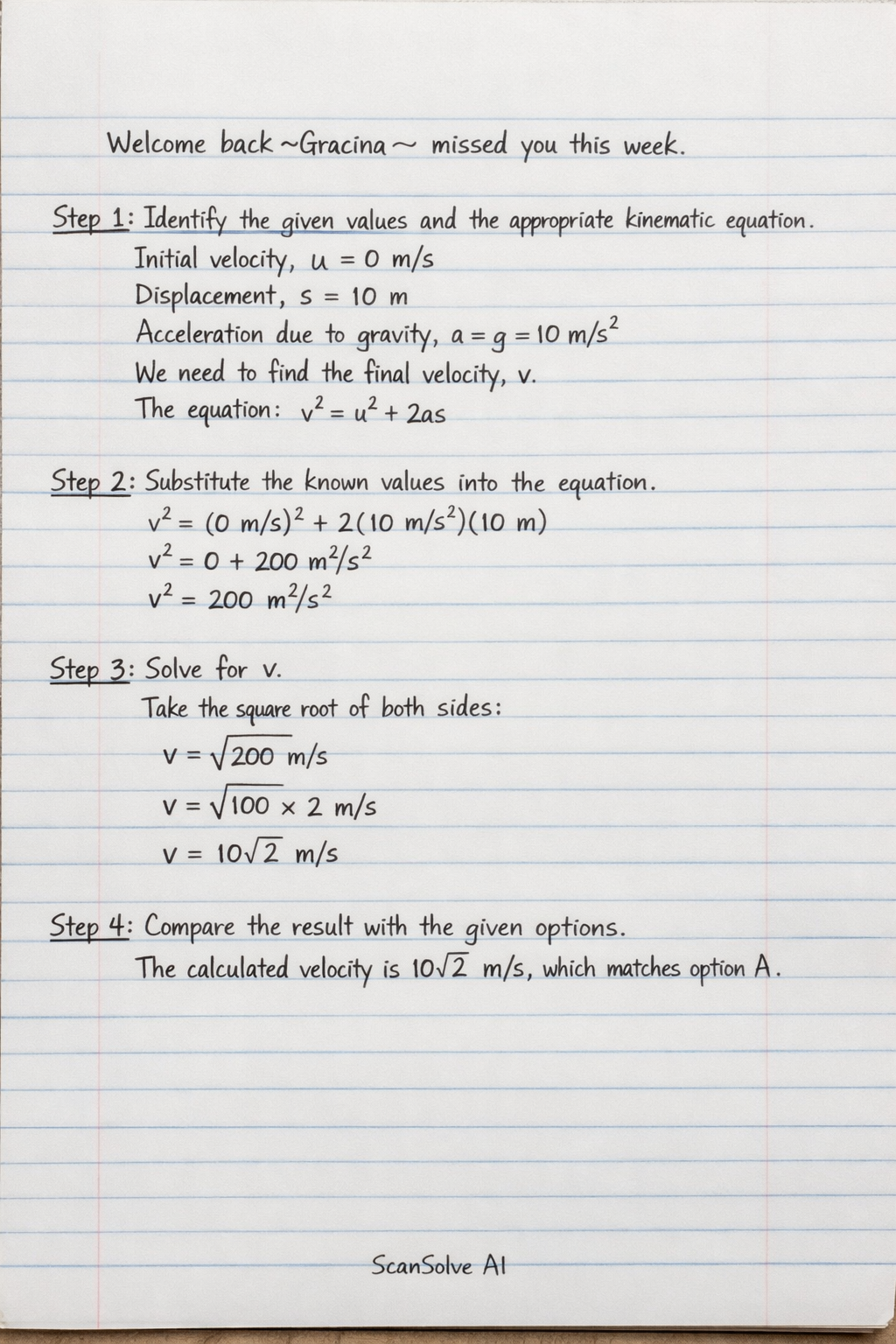 Handwritten step-by-step solution preview