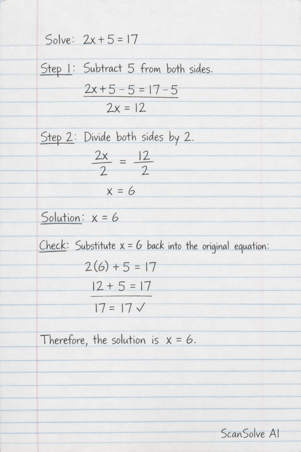 Handwritten step-by-step solution preview
